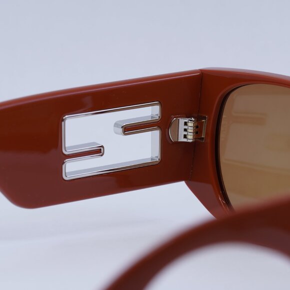 Fendi FE40109I 50E BAGUETTE Sunglasses Brown Oval Frame, Brown Lenses - Picture 7 of 12